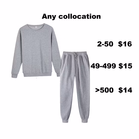 High Quality Plain Cotton Track Jogging Suit for Man